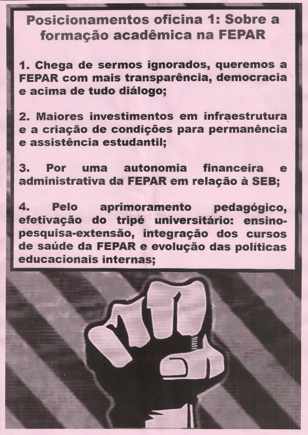 Manifesto dos Estudantes da FEPAR