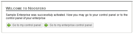 Conclusion of enterprise activation