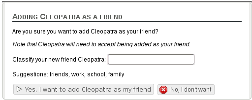 Confirmation when adding a friend