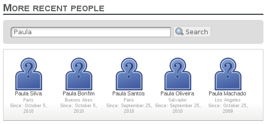 More recent people search results with example