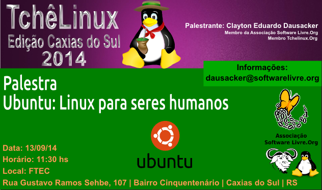 Convite palestra ubuntu tchelinux caxias do sul 2014 display